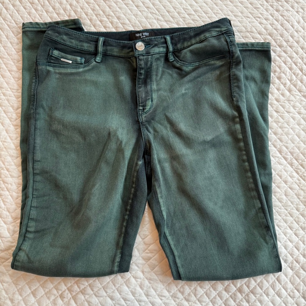 Nine West Jessica Legging in Forest Green Slim Jeans size 12
